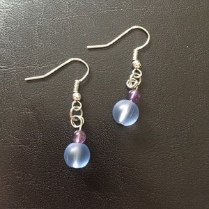 🍄 2/20 ~ Blue and purple drop earrings ~ OOAK